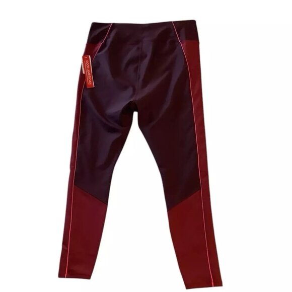 NWT Good American High Waist Ankle Leggings Maroon Size 6 - Picture 6 of 8